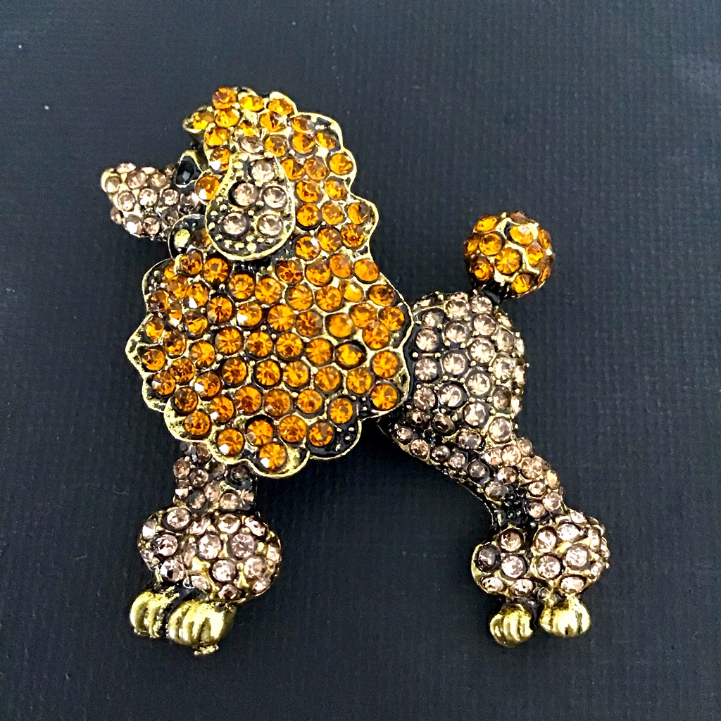 Sparkling Poodle Brooch/ Pendant
